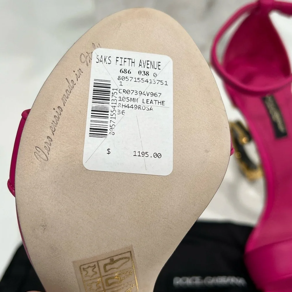 Dolce and Gabbana Nappa Sandals With Baroque DG Heeled sandals